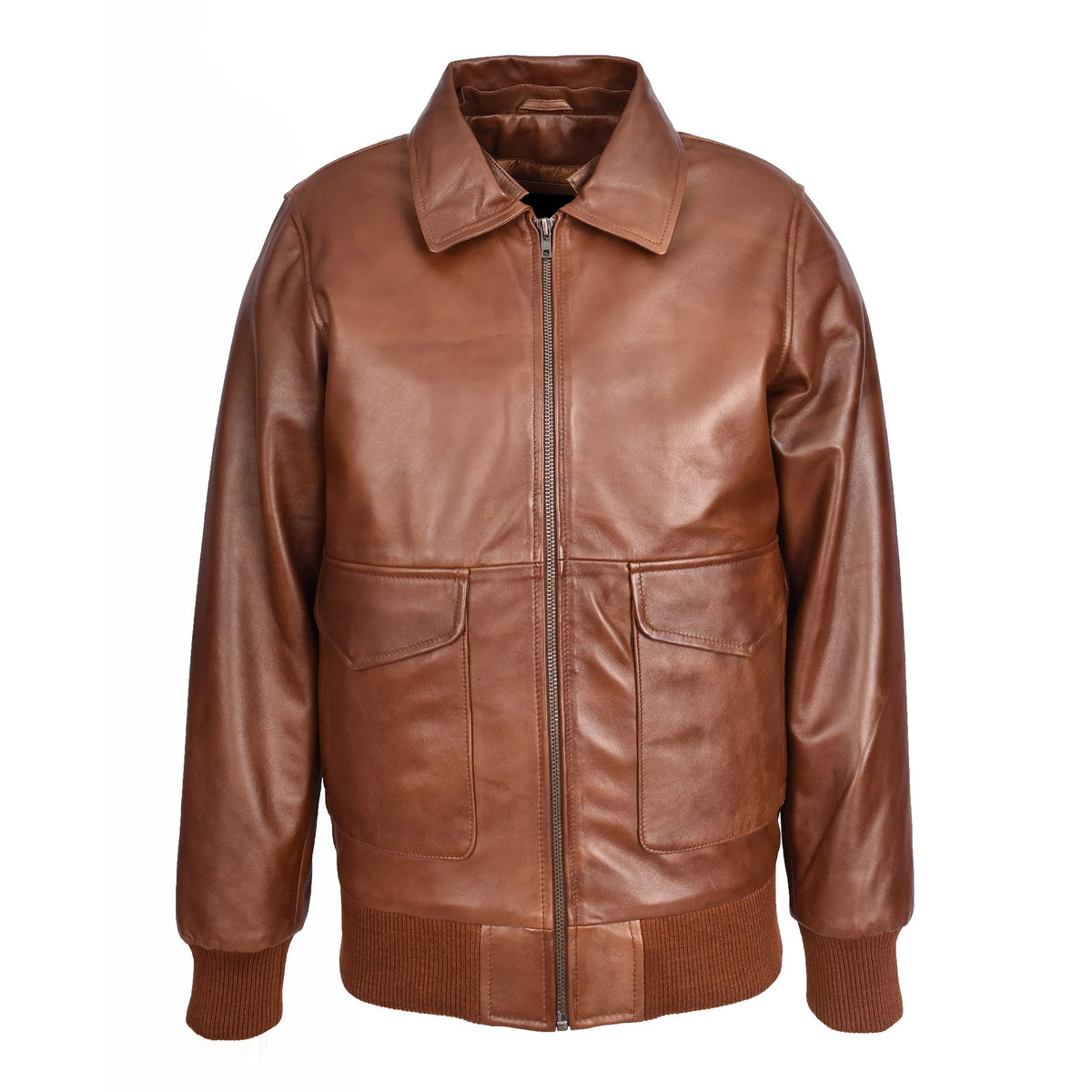 Mens Premium Leather Aviator Bomber Jacket Detachable Collar G-1 Pilot Style Luca Tan - genuine sheepskin jacket in tan with aviator