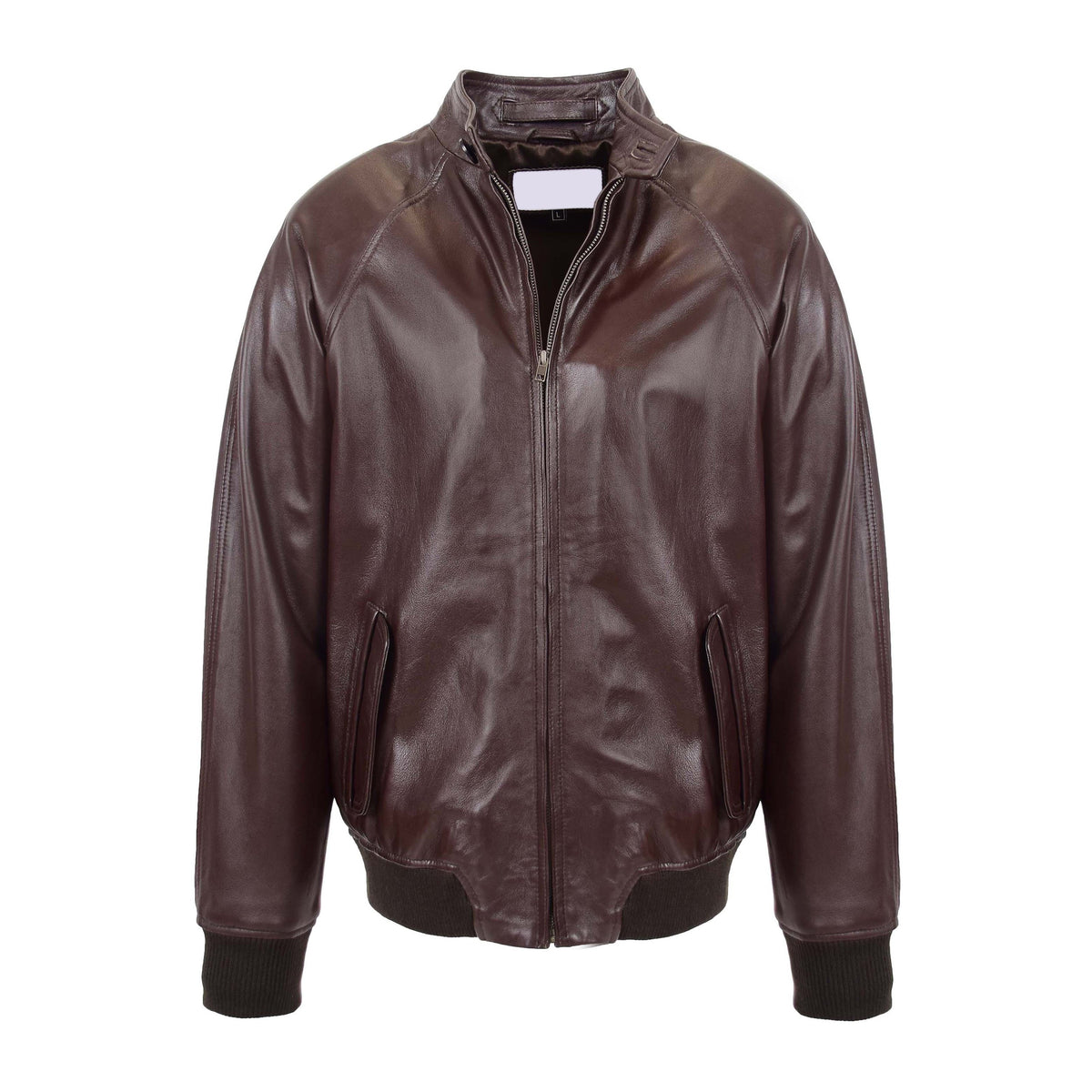 Mens Real Leather Bomber Jacket Raglan Shoulder Francis Brown - genuine leather jacket in brown with bomber