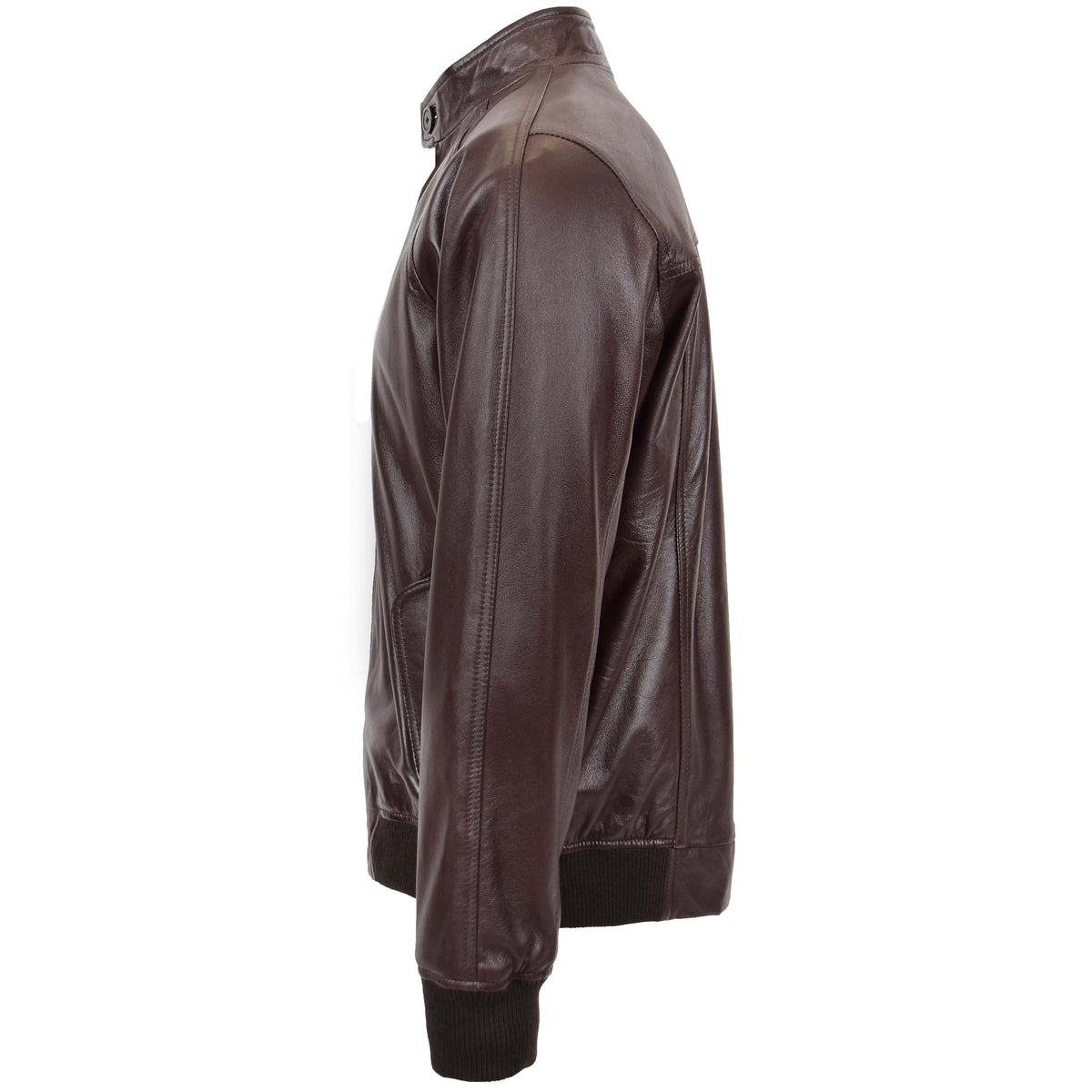 Mens Real Leather Bomber Jacket Raglan Shoulder Francis Brown - genuine leather jacket in brown with bomber