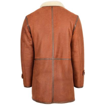 Mens Real Sheepskin Duffle Hooded Coat Vincent Whiskey - genuine sheepskin coat with duffle