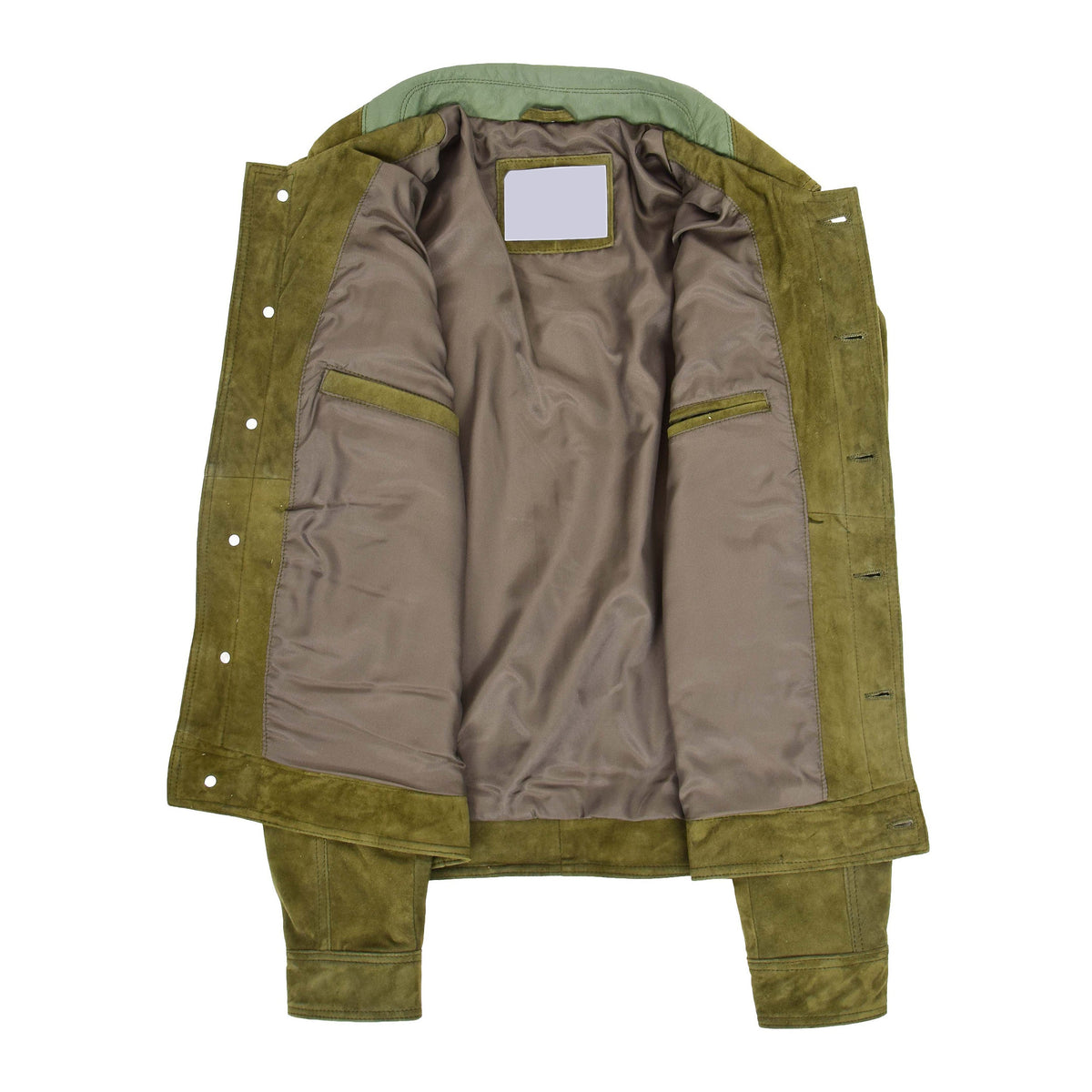 Mens Real Suede Trucker Harrington Jacket Daryl Green - genuine suede jacket in green with harrington