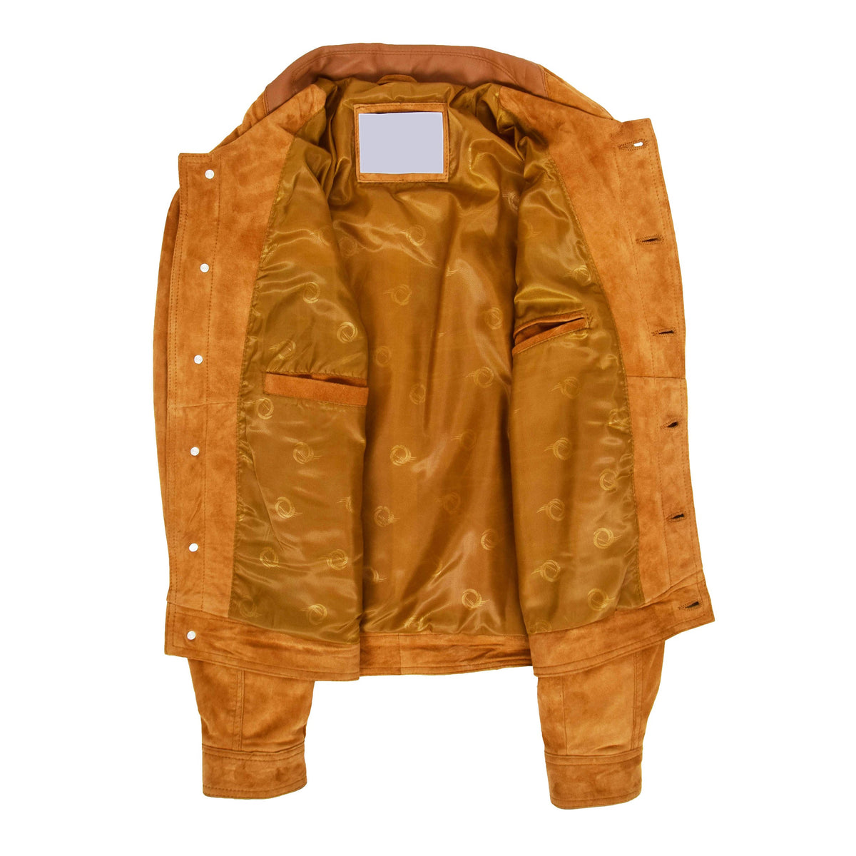 Mens Real Suede Trucker Harrington Jacket Daryl Tan - genuine suede jacket in tan with harrington