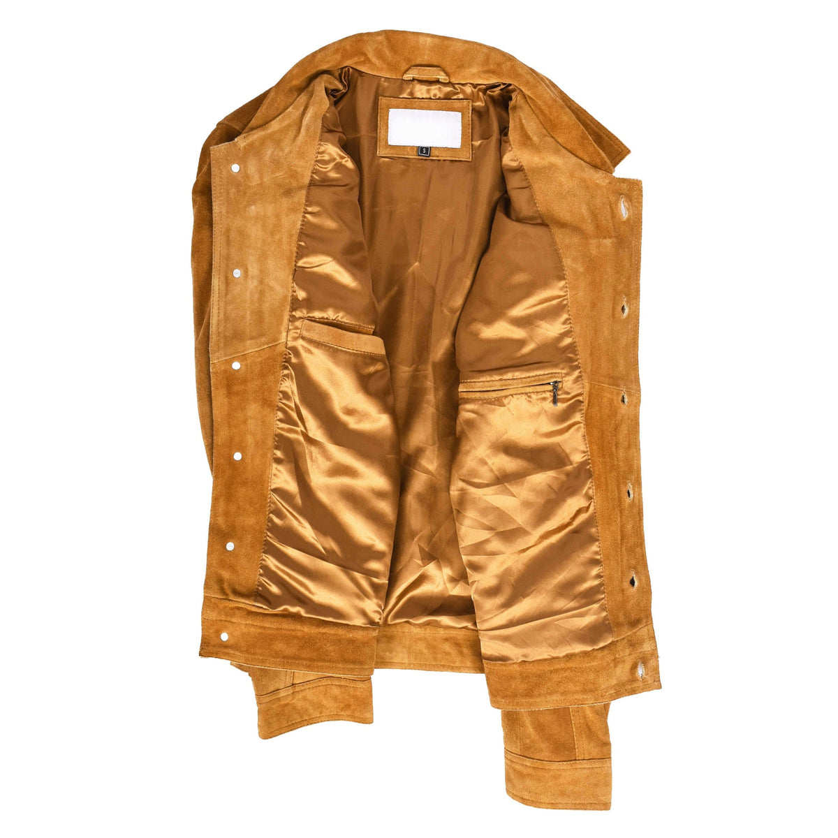 Mens Real Suede Trucker Jacket Lee Rider Style Timmy Tan - genuine suede jacket in tan with trucker