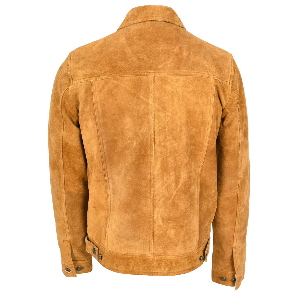 Mens Real Suede Trucker Jacket Lee Rider Style Timmy Tan - genuine suede jacket in tan with made from luxury suede