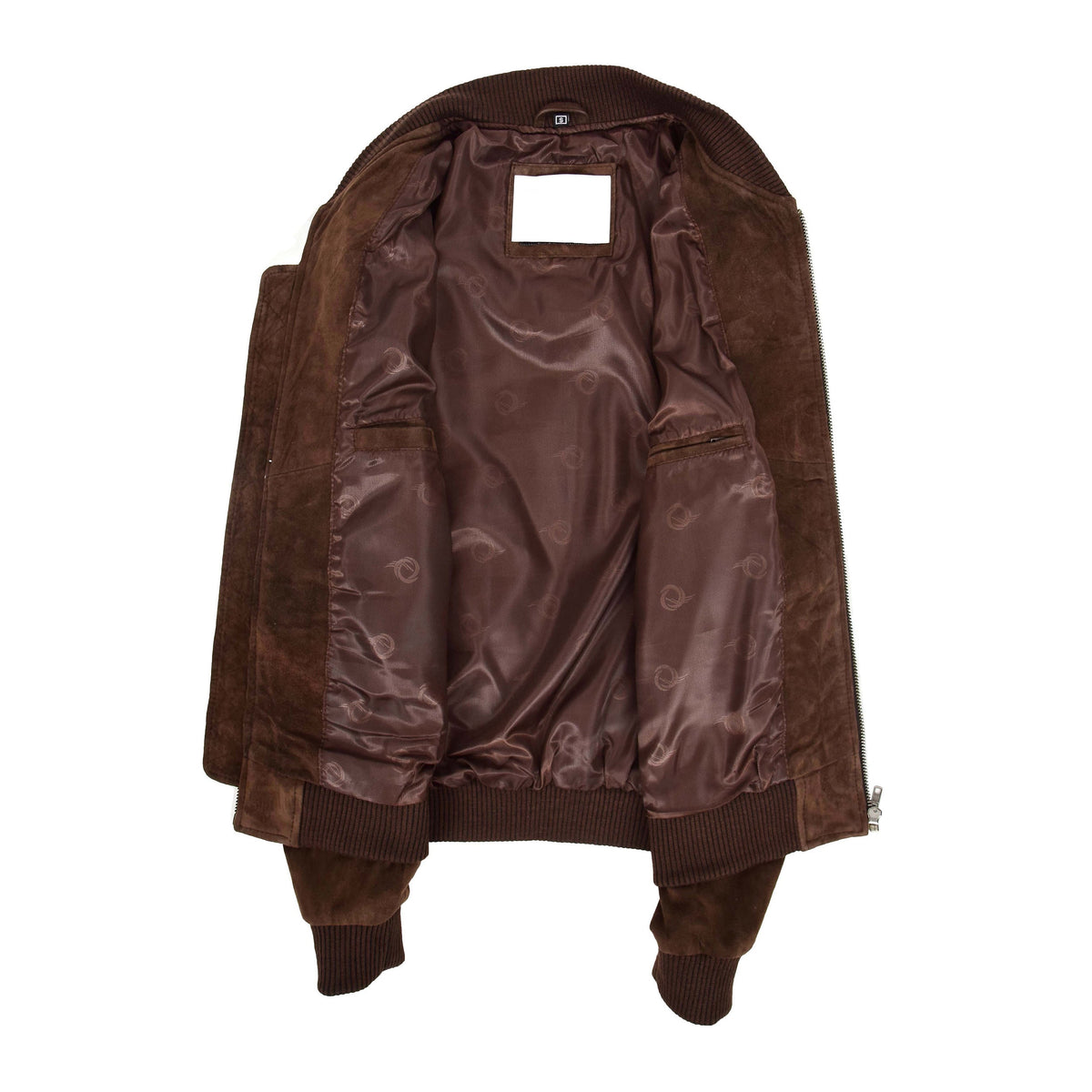 Mens Suede MA-1 Bomber Jacket Trevor Brown - genuine suede jacket in brown with bomber