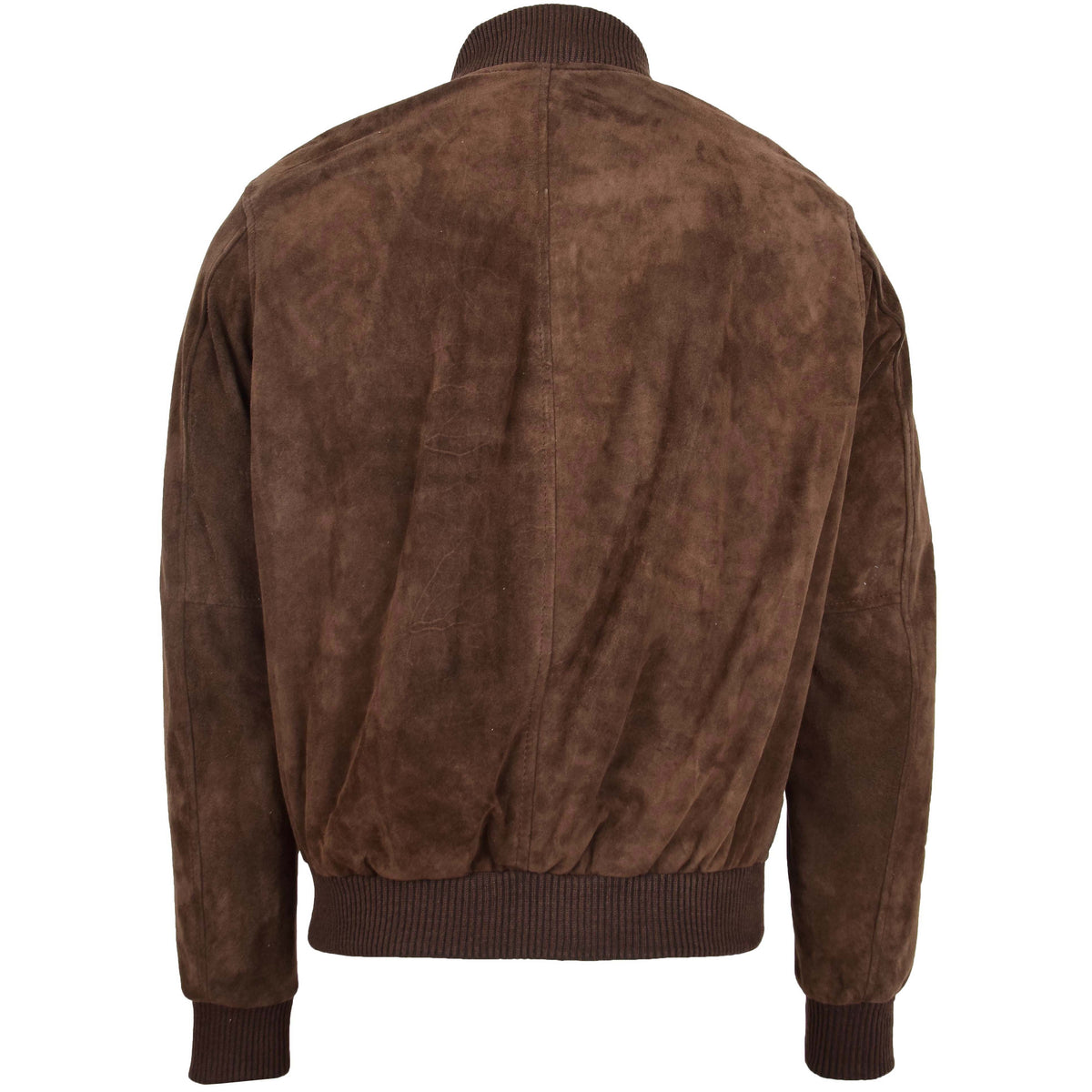 Mens Suede MA-1 Bomber Jacket Trevor Brown - genuine suede jacket in brown with ma-1