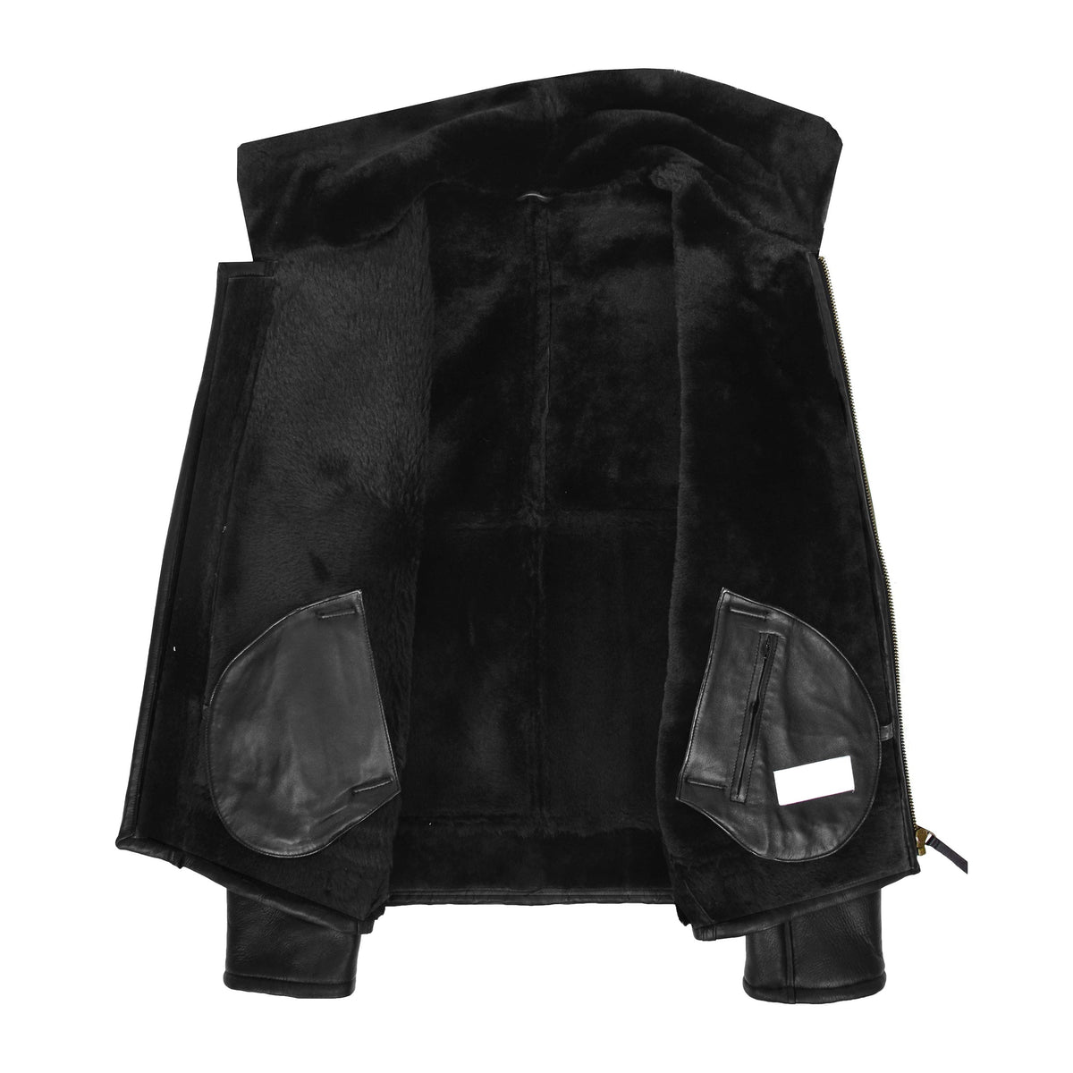 Mens Top Gun Style Sheepskin Jacket Oscar Black - genuine sheepskin jacket in black with two outer pockets
