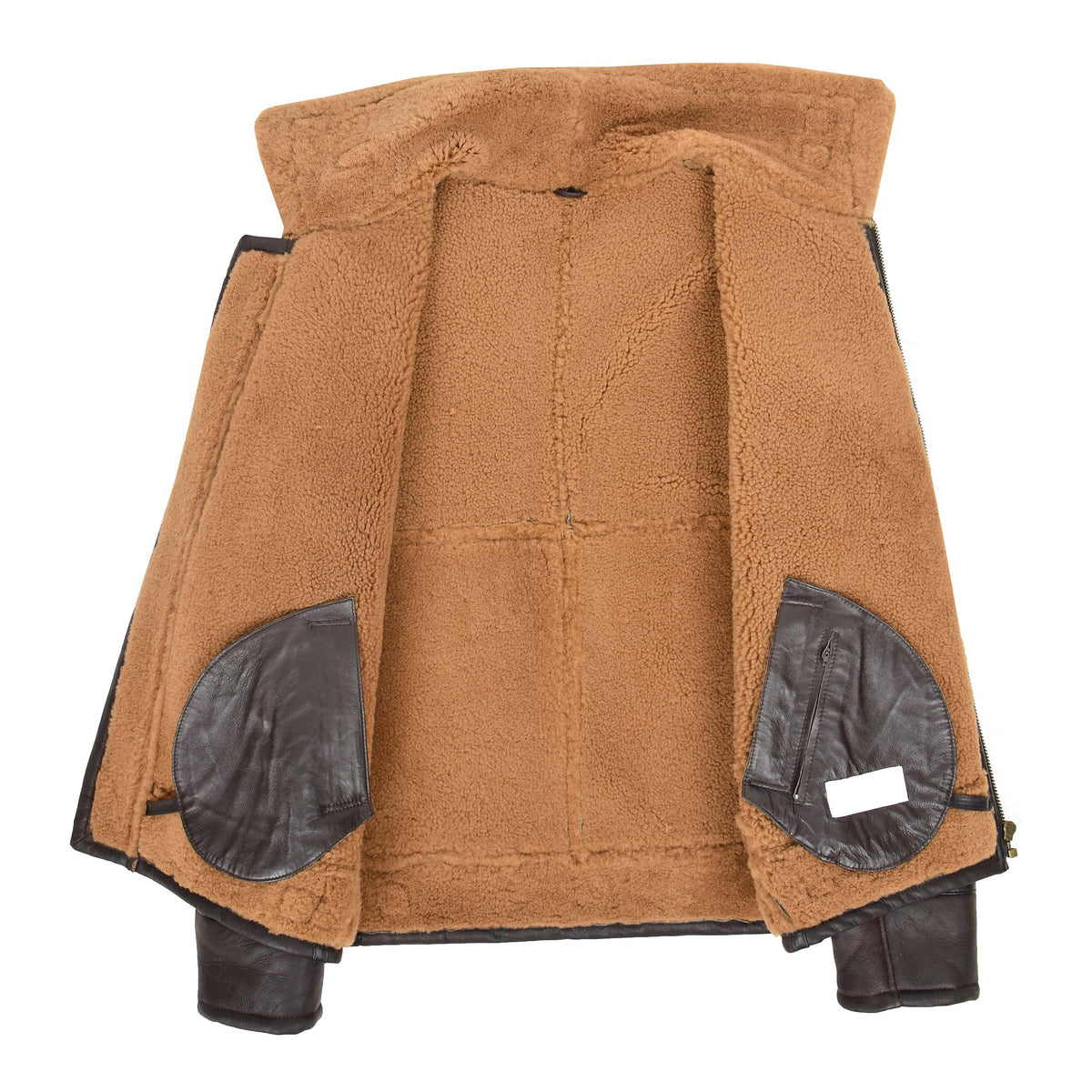 Mens Top Gun Style Sheepskin Jacket Oscar Brown Ginger - genuine sheepskin jacket in brown ginger with two outer pockets