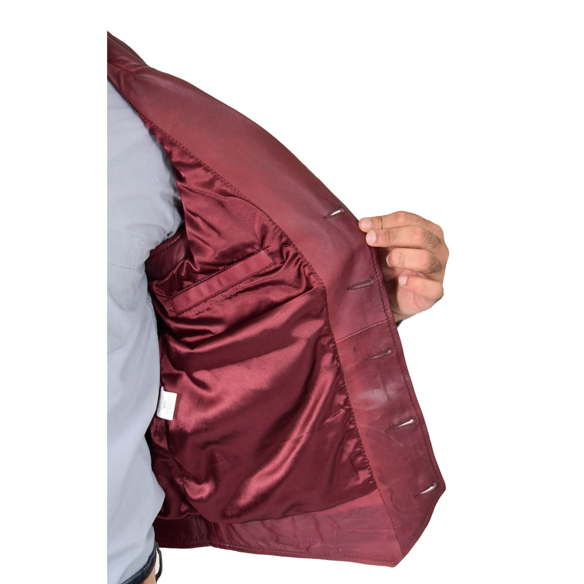 Mens Leather Buttoned Waistcoat Gilet Calvin Burgundy - genuine leather vest in burgundy with waistcoat