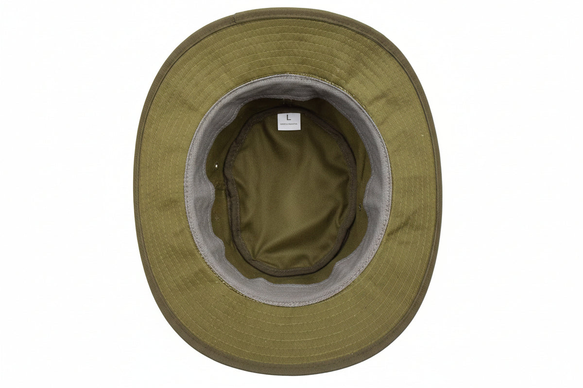 Military Jungle Camouflage Outdoors Hat - genuine leather military hat with 2.2 inches wide brim. 100% cotton.