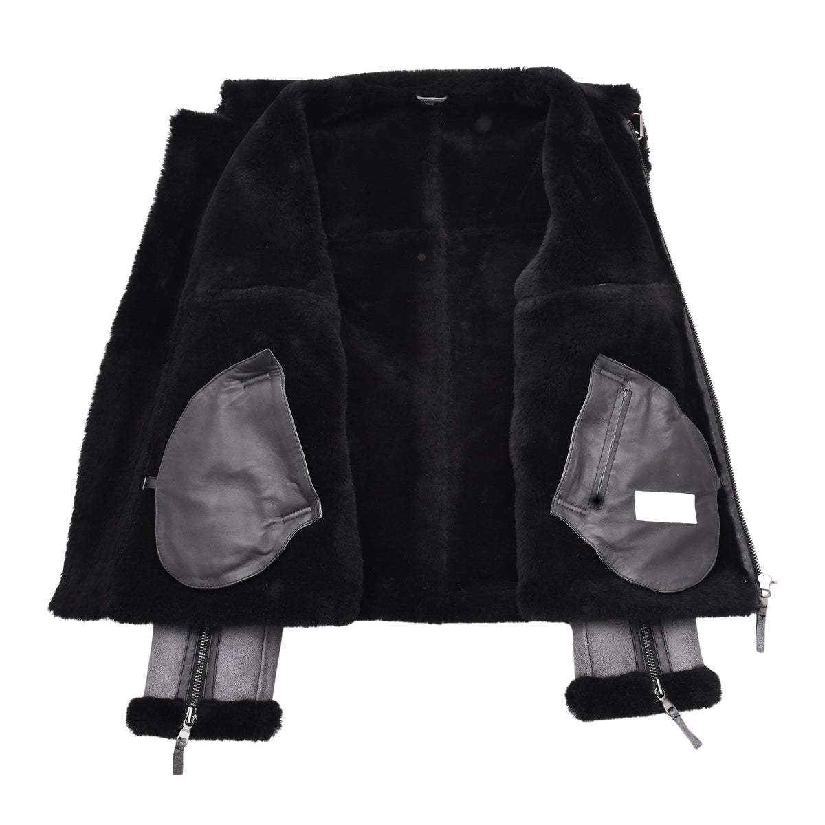 Original RAF Flying Sheepskin Jacket Tyler Grey Black Shearling - genuine sheepskin jacket with two outer pockets