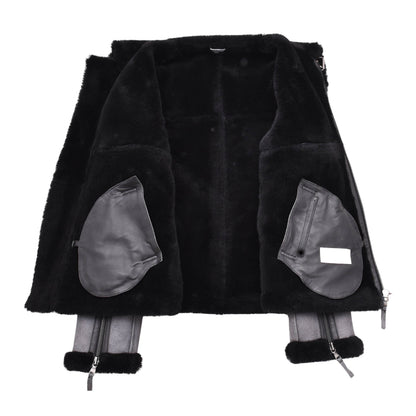 Original RAF Flying Sheepskin Jacket Tyler Grey Black Shearling - genuine sheepskin jacket with two outer pockets
