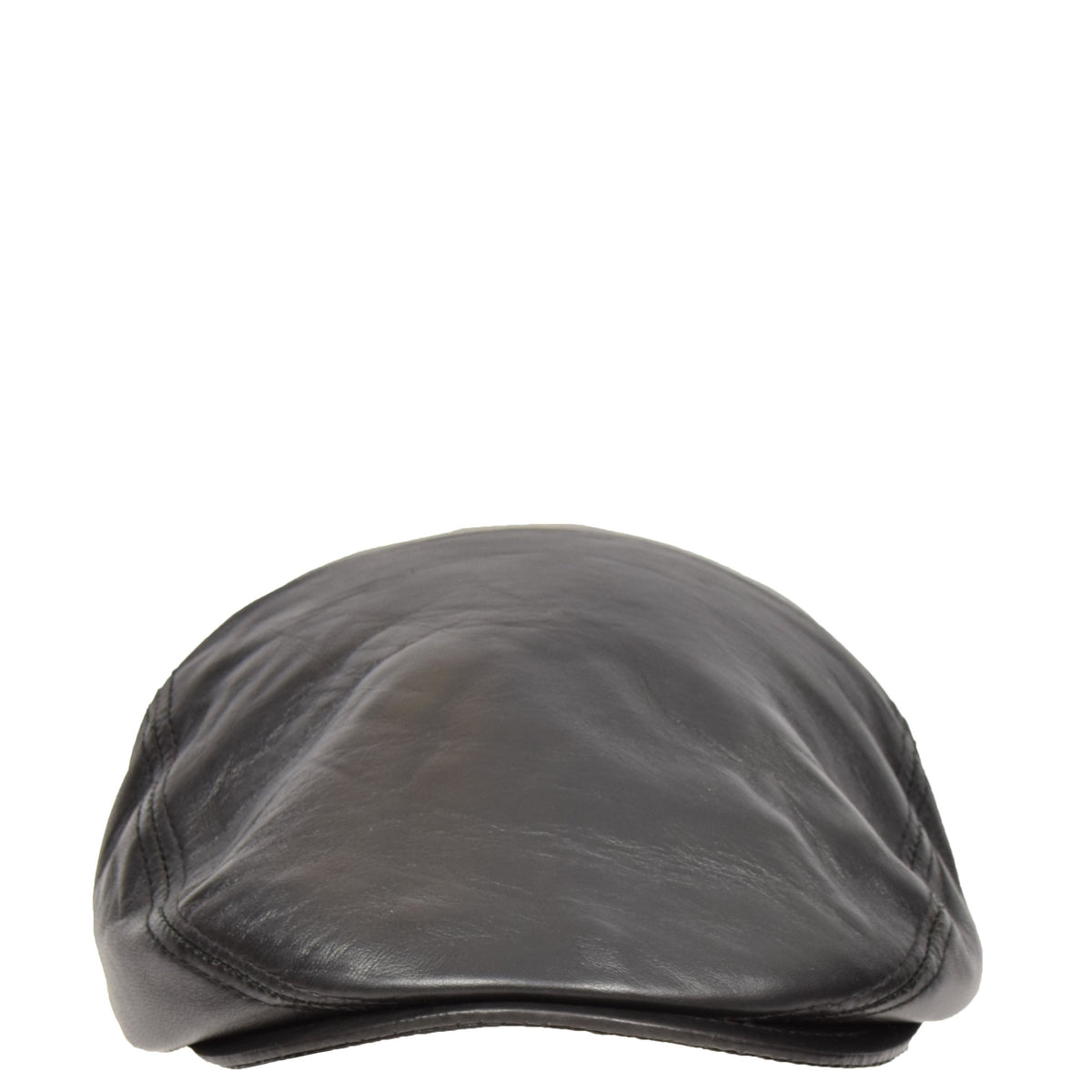 Soft Leather Classic Flat Cap Black - genuine leather flat cap in black with polyester lining