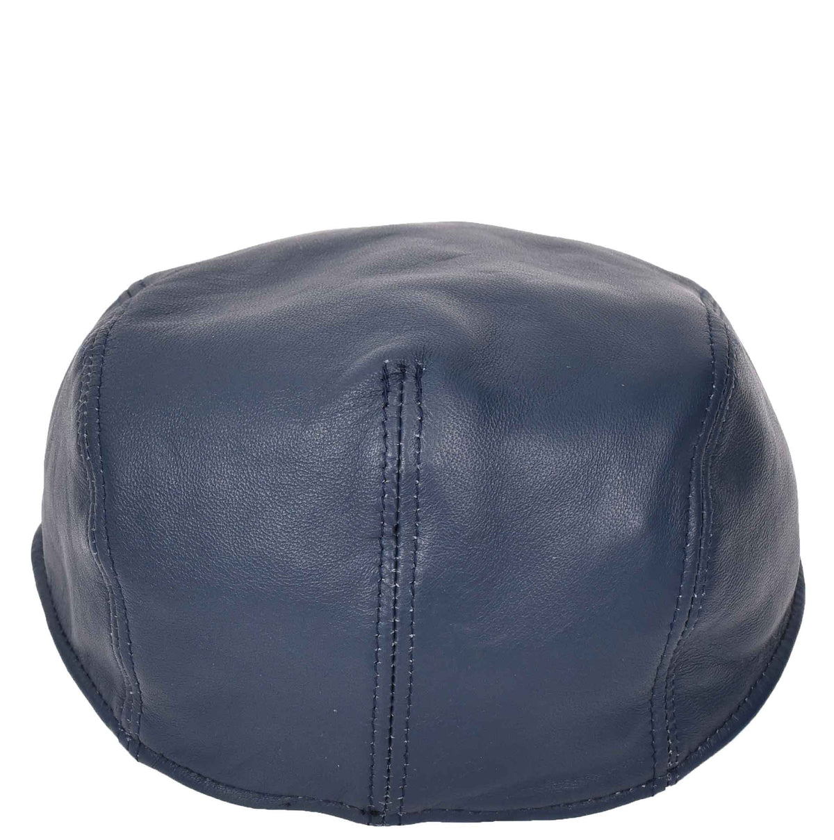 Soft Leather Classic Flat Cap Blue - genuine leather flat cap in blue with 100% sheep leather