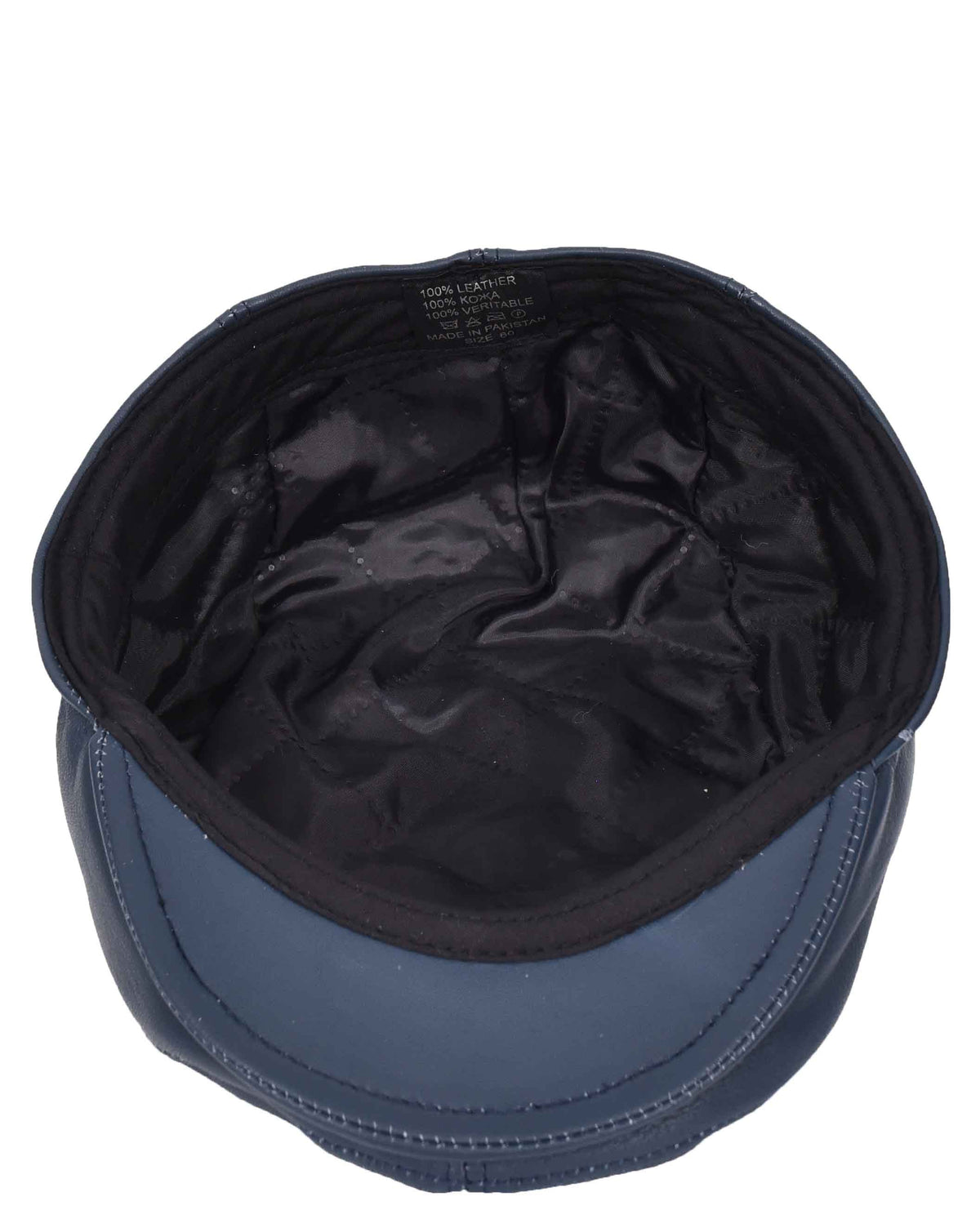 Soft Leather Classic Flat Cap Blue - genuine leather flat cap in blue with polyester lining