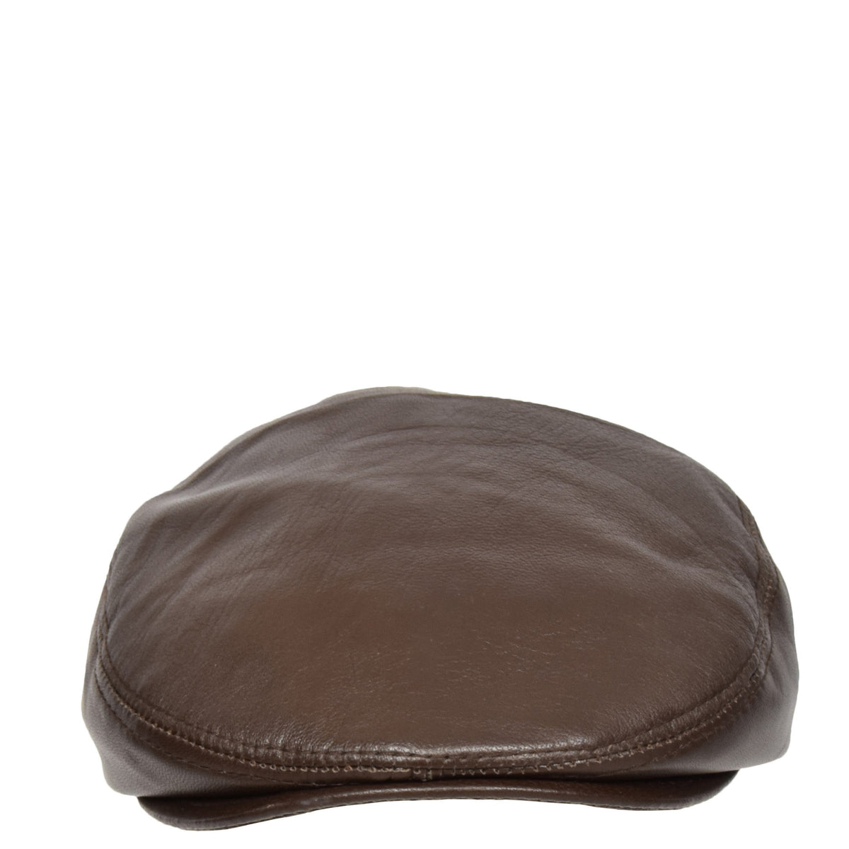 Soft Leather Classic Flat Cap Brown - genuine leather flat cap in brown with polyester lining