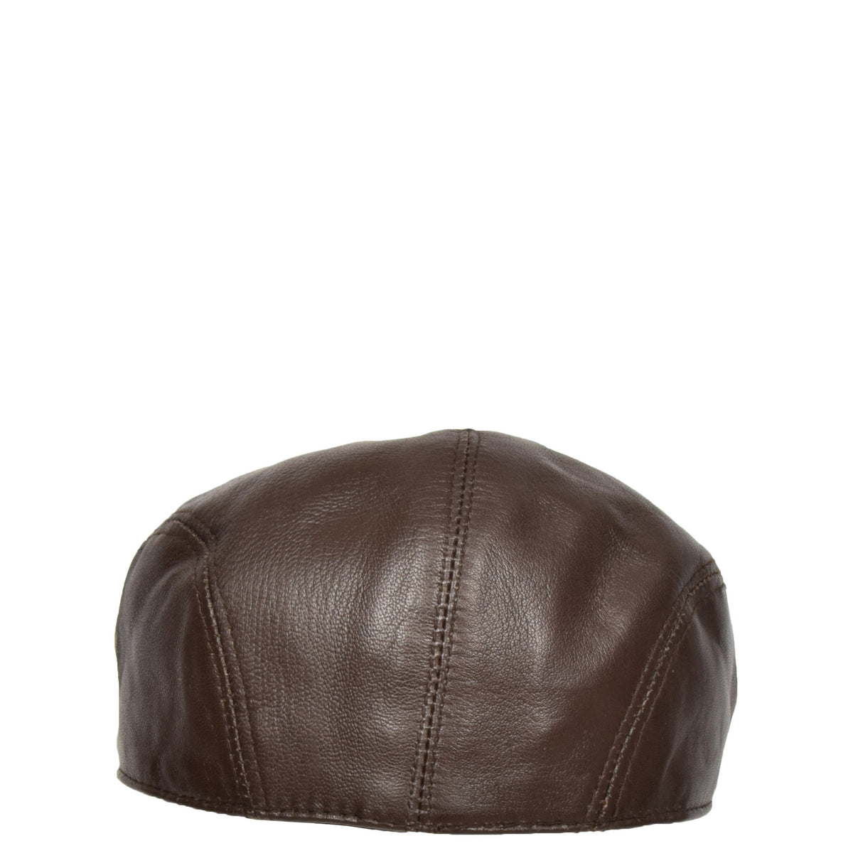 Soft Leather Classic Flat Cap Brown - genuine leather flat cap in brown with polyester lining