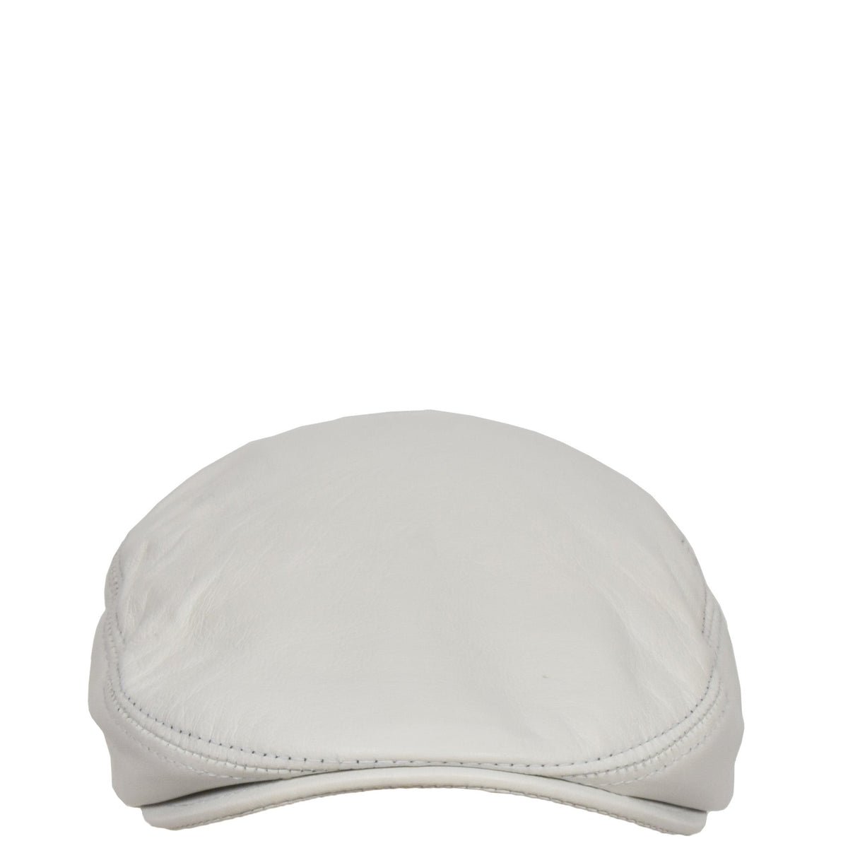 Soft Leather Classic Flat Cap White - genuine leather flat cap in white with polyester lining