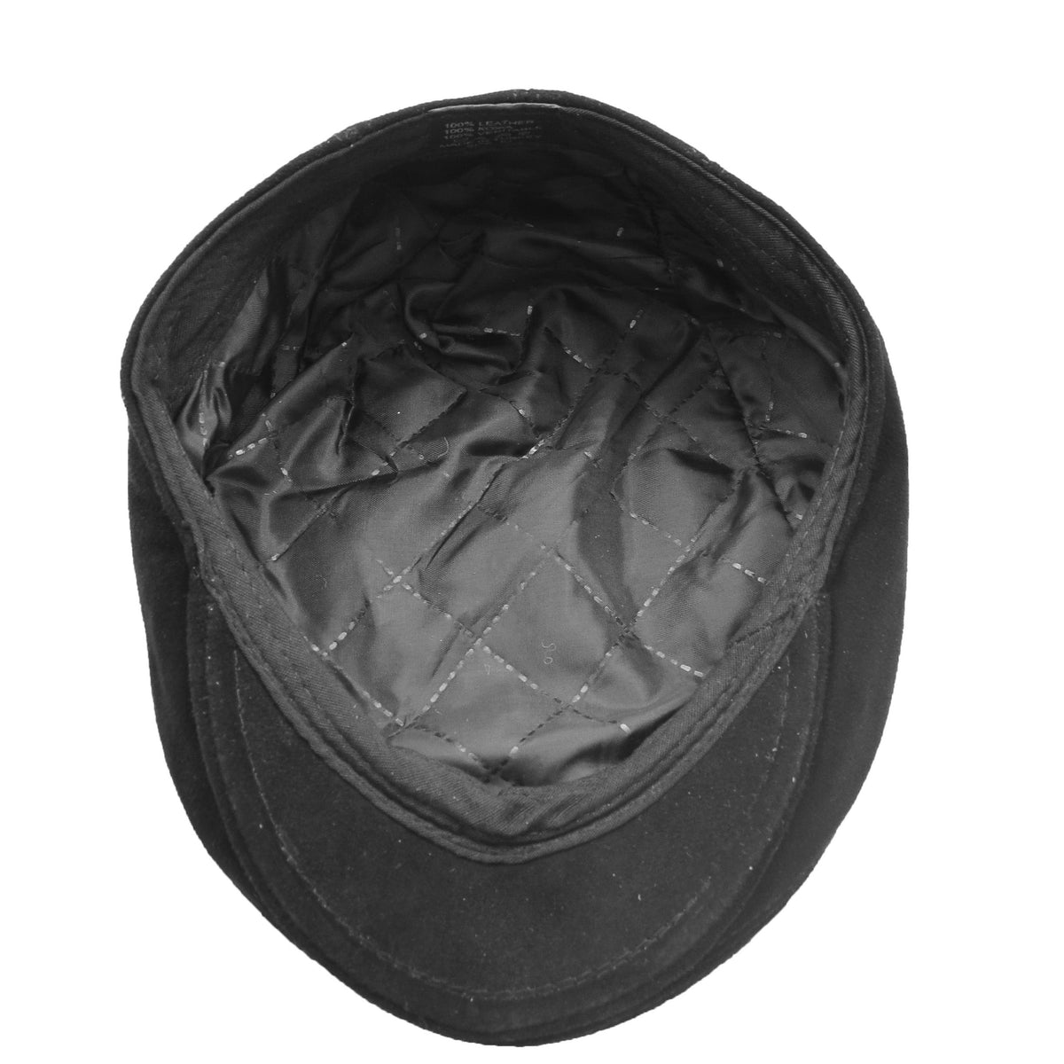 Soft Suede Leather Classic Flat Cap Black - genuine suede flat cap in black with polyester lining
