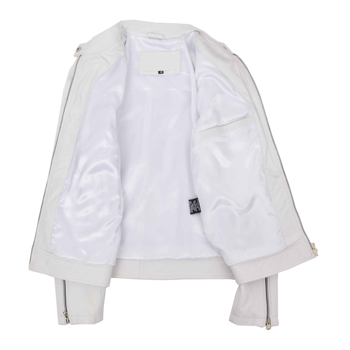Womens Real Leather Biker Jacket Zip up Casual Connie White - genuine leather jacket in white with biker