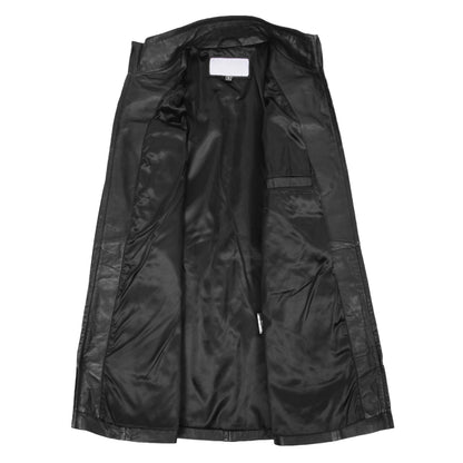 Womens Leather Dual Zip Fastening Jacket Kendall Black - genuine leather jacket in black with zip fastening