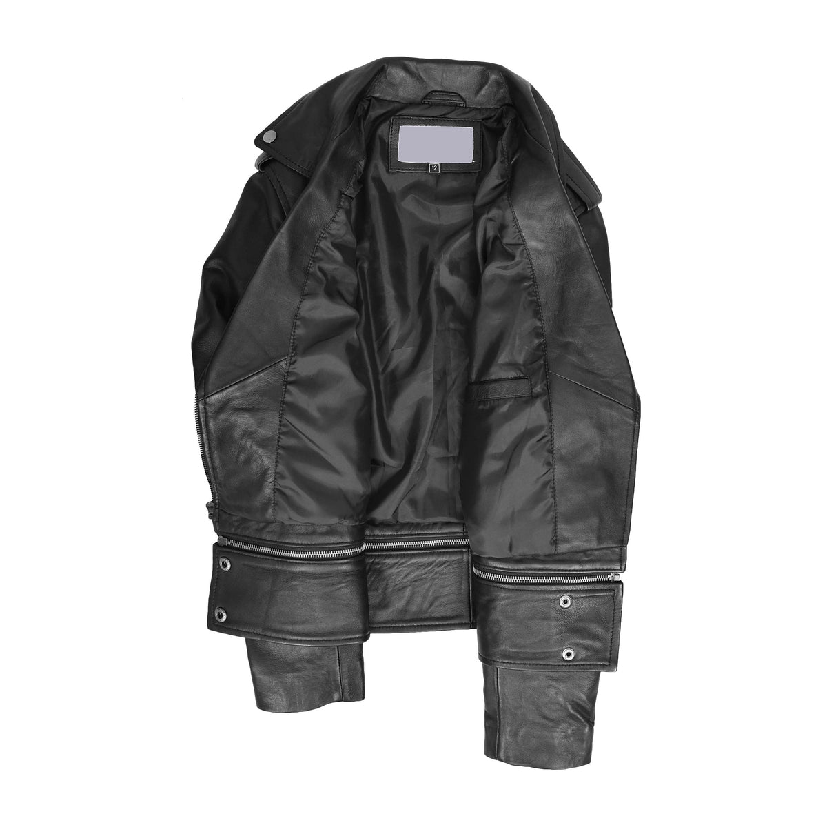 Womens Real Leather Biker Jacket 2-in-1 Cropped Style Bianca Green - genuine leather jacket in green with cropped