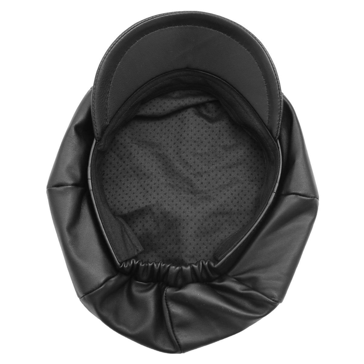 Womens Real Leather Peaked Beret Cap Ballon Black - genuine leather beret in black