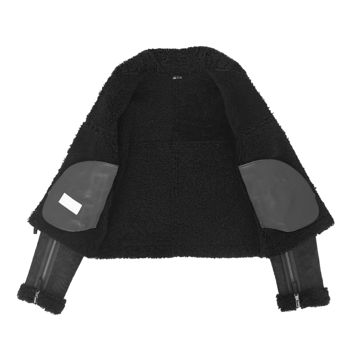 Womens Sheepskin Aviator RAF Pilot Jacket Elsie Black - genuine sheepskin jacket in black with two outer pockets